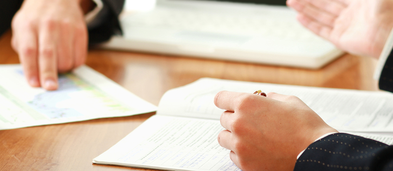 Colleagues working together in office