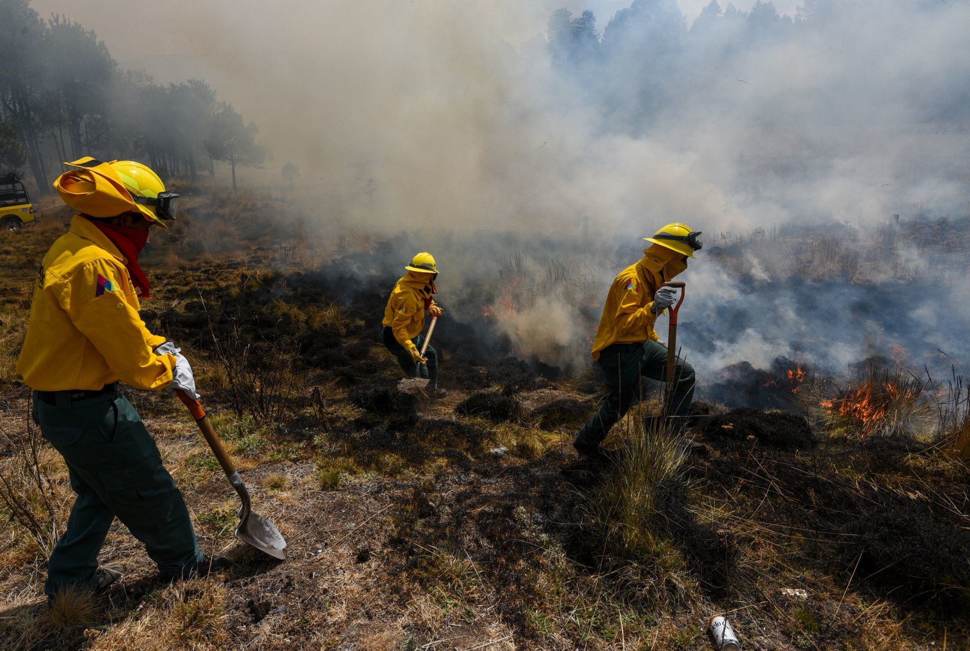Brigadistas realizan labores preventivas previó al inicio de la época de estiaje, en lo que va del 2022 se han presentado 91 incendios forestales en el Estado de México.
